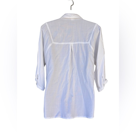 Coldwater creek women’s white button down collar shirt 3/4 sleeves size small - Picture 4 of 6